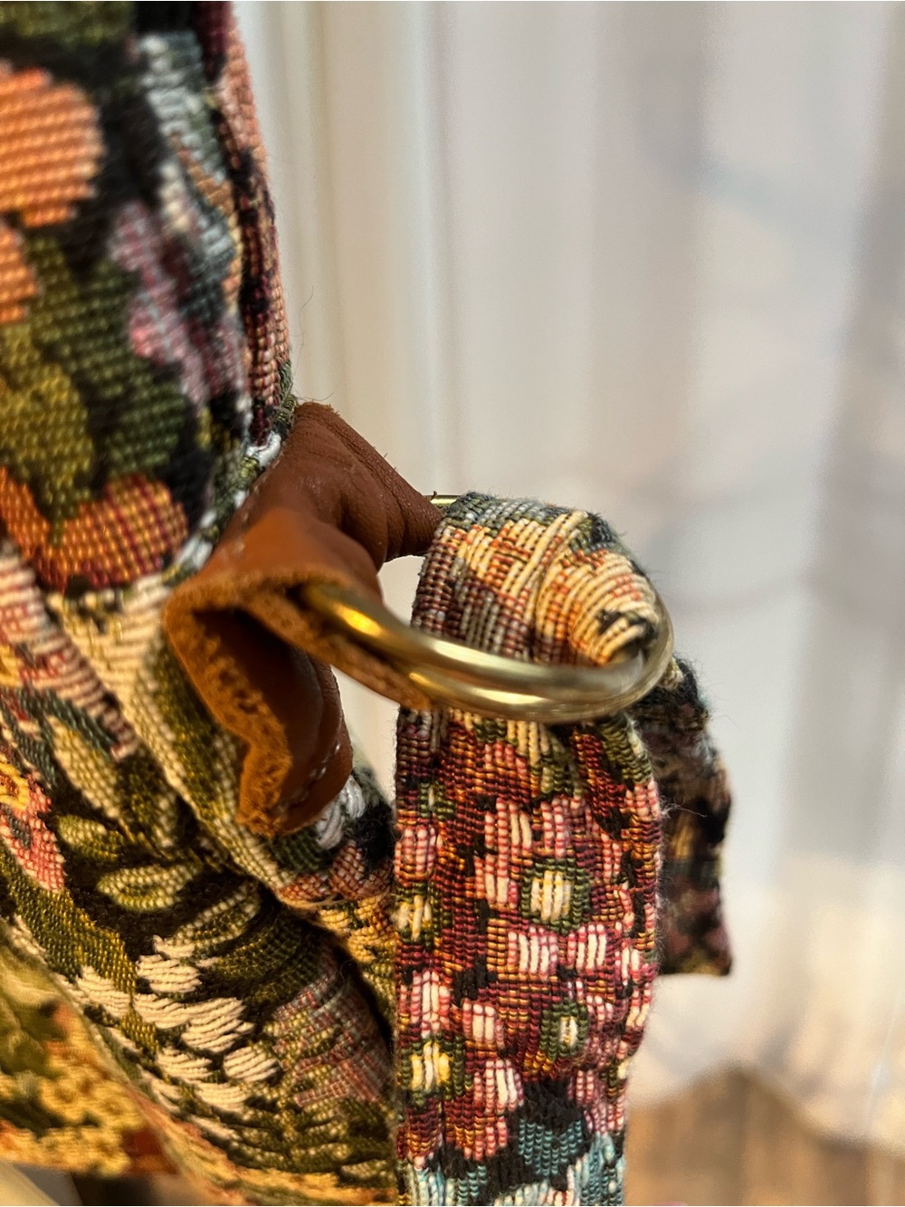 Vintage Woven Floral Shoulder Bag in Multi-Color